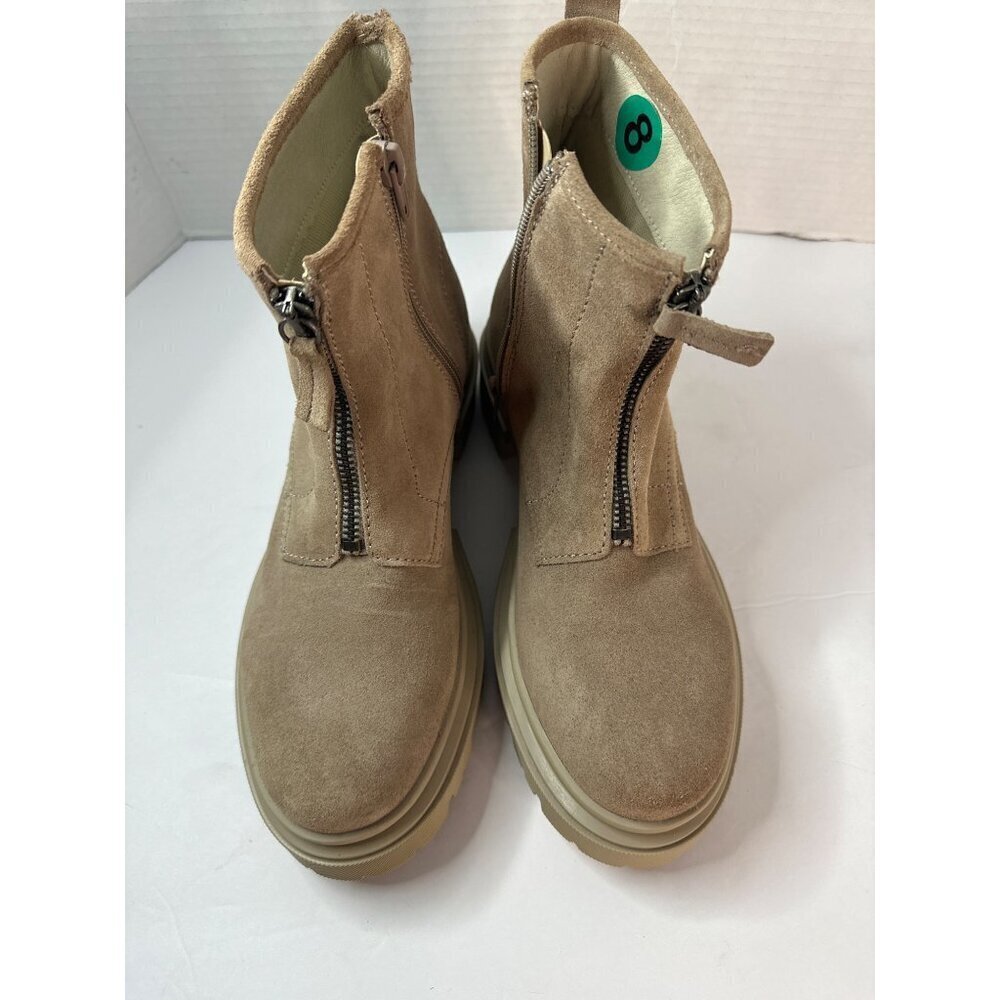 Cruza Women's Size 8 Tan Suede Boots Made in Portugal Classic Stylish Fall glam